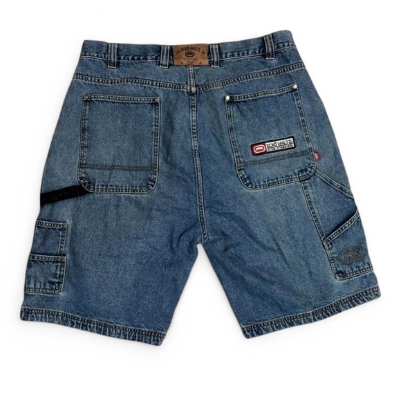 y2k Ecko Unltd Baggy Carpenter Jean Shorts Sz 40 Denim Jorts Streetwear - Picture 1 of 8